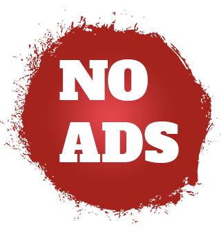 red splatted dot with No Ads in white letters